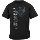 Steel Fire Wings Firefighter T-Shirt - Foil Stamp Black