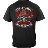Biker Cross Bones Firefighter T-Shirt - Black