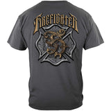 Vintage Style Firefighter T-Shirt - Gray
