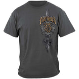 Vintage Style Firefighter T-Shirt - Gray