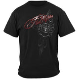 Red Foil Script Firefighter T-Shirt - Black