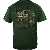 American Classic Volunteer Firefighter T-Shirt - Olive Green