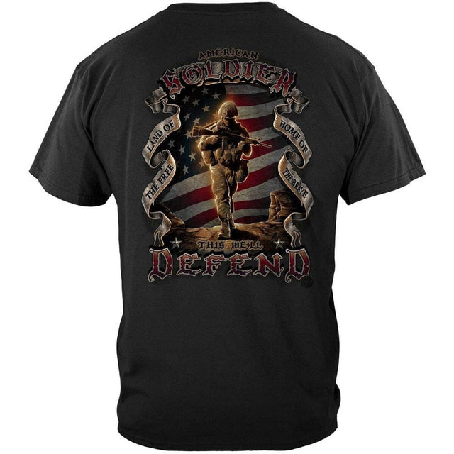 American Soldier This We'll Defend Black T-Shirt