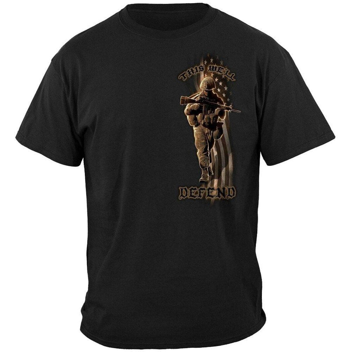 American Soldier This We'll Defend Black T-Shirt