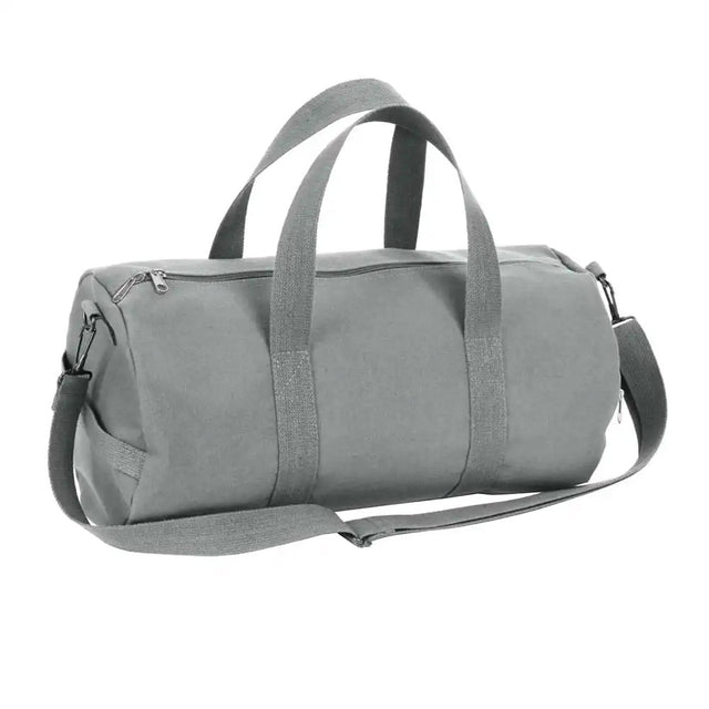 19-Inch Grey Canvas Military Duffle Bag