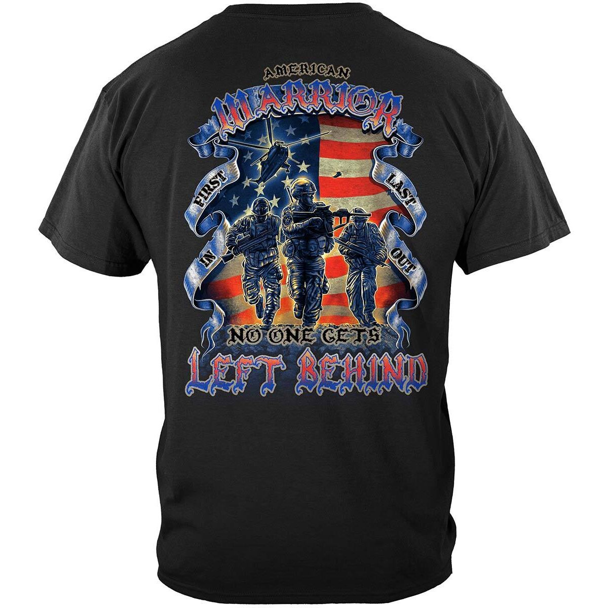 American Warrior No One Left Behind T-Shirt- Black