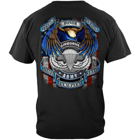 Airborne Army Service Honor Sacrifice T-Shirt - Black