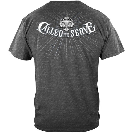 Airborne Army Called to Serve T- Shirt - Charcoal Heather