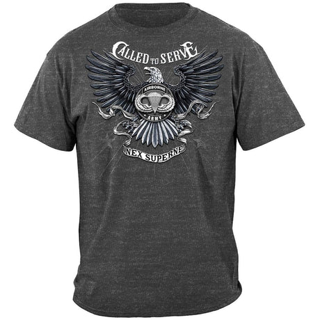 Airborne Army Called to Serve T- Shirt - Charcoal Heather