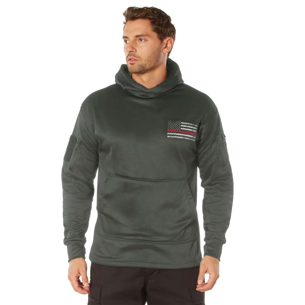 Thin Red Line Flag Concealed Carry Hooded Sweatshirt