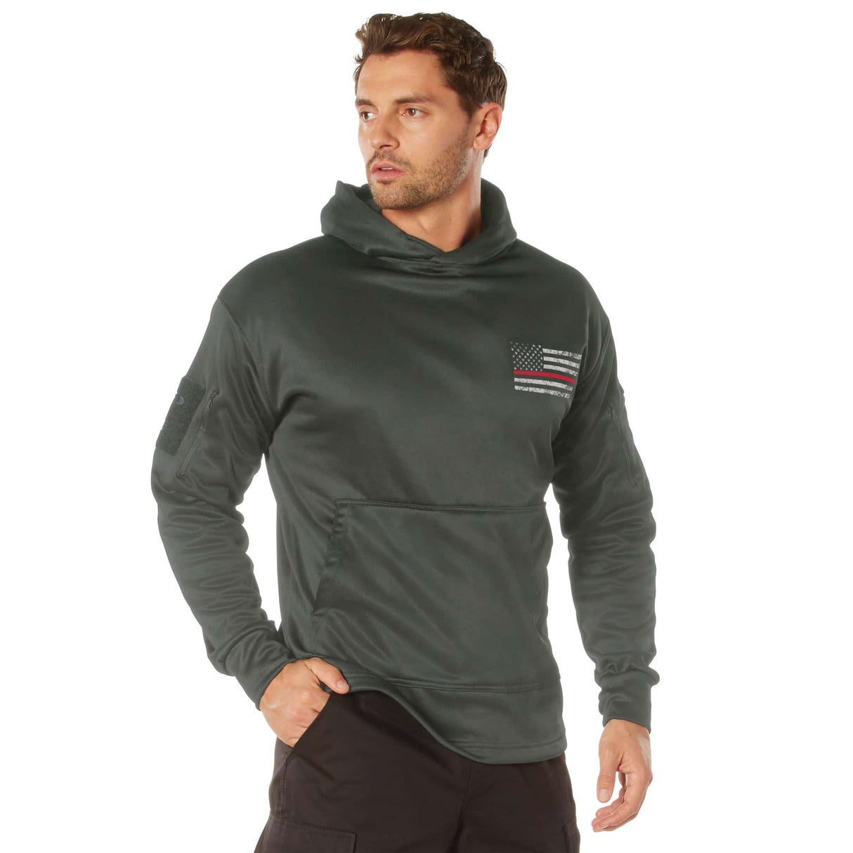Thin Red Line Flag Concealed Carry Hooded Sweatshirt