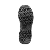 Close-up view of the black rubber sole on the Condor Brigade 8-inch Tactical Boots, highlighting its detailed hexagonal and patterned tread design.