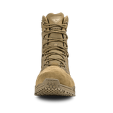 The Condor Brigade 8-inch Tactical Boots - Zip (Coyote Brown) feature a high ankle, rugged sole, and the Condor logo on the tongue, shown from the front against a white background.