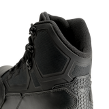 Close-up of Condor's Brigade 6-inch Tactical Boots in black, featuring mesh panels, textured accents, and metal eyelets for laces.