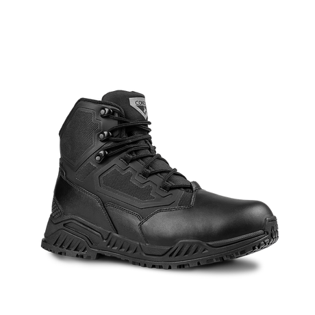 The Condor Brigade 6-inch Tactical Boots (Black) feature a rugged sole, mesh and leather upper, metal eyelets, and the Condor logo on the tongue, displayed against a plain white background.