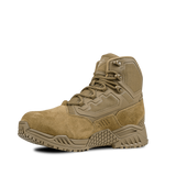Condor Brigade 6-inch Tactical Boots in coyote brown feature a rugged sole, mesh panels, reinforced stitching, and lace-up closure, shown on a plain white background.