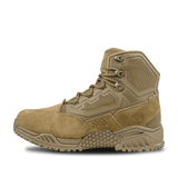 The Condor Brigade 6-inch Tactical Boots in coyote brown feature a rugged sole, mesh panels, reinforced toe, and lace-up closure, displayed in a side profile against a white background.