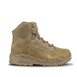 The Condor Brigade 6-inch Tactical Boots in Coyote Brown feature a reinforced toe, mesh panels, rugged sole, and high ankle support. Shown from the side on a plain white background.