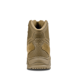 Rear view of Condor Brigade 6-inch Tactical Boots in coyote brown, featuring textured detailing, mesh panels, and "Condor" branding above the heel.