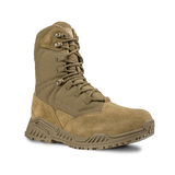 Condor Brigade 8-inch Tactical Boots - AR670 in tan, featuring a high ankle, thick textured sole, lace-up front, reinforced toe, and Condor branding on the tongue, shown against a plain white background.