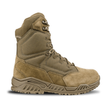 The Condor Brigade 8-inch Tactical Boots - AR670 are tan, high-ankle boots with a lace-up front, rugged sole, and reinforced panels, shown in a side profile on a white background.
