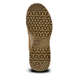 The image shows the sole of the Condor Brigade 8-inch Tactical Boots - AR670 in tan, featuring a hexagonal geometric tread pattern and the word "CONDOR" printed near the arch.