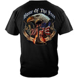 Home of the Free Because of the Brave Military T-Shirt - Black