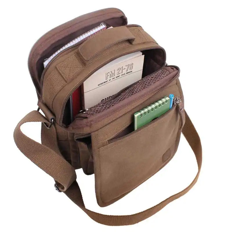 Everyday 11-inch Military Canvas Shoulder Bag