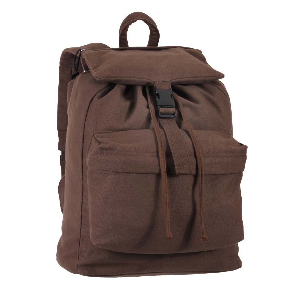 Vintage Brown Canvas Rucksack