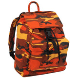 Orange Camouflage 17-Inch Canvas Backpack