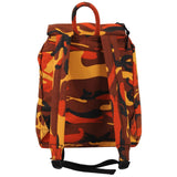 Orange Camouflage 17-Inch Canvas Backpack