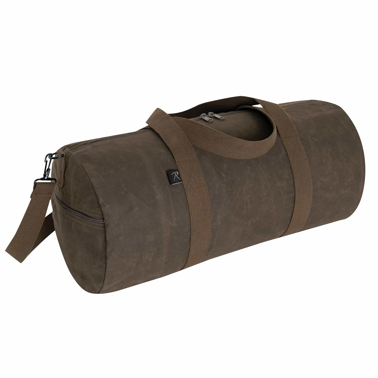 24-Inch Vintage Round Waxed Canvas Duffle Bag