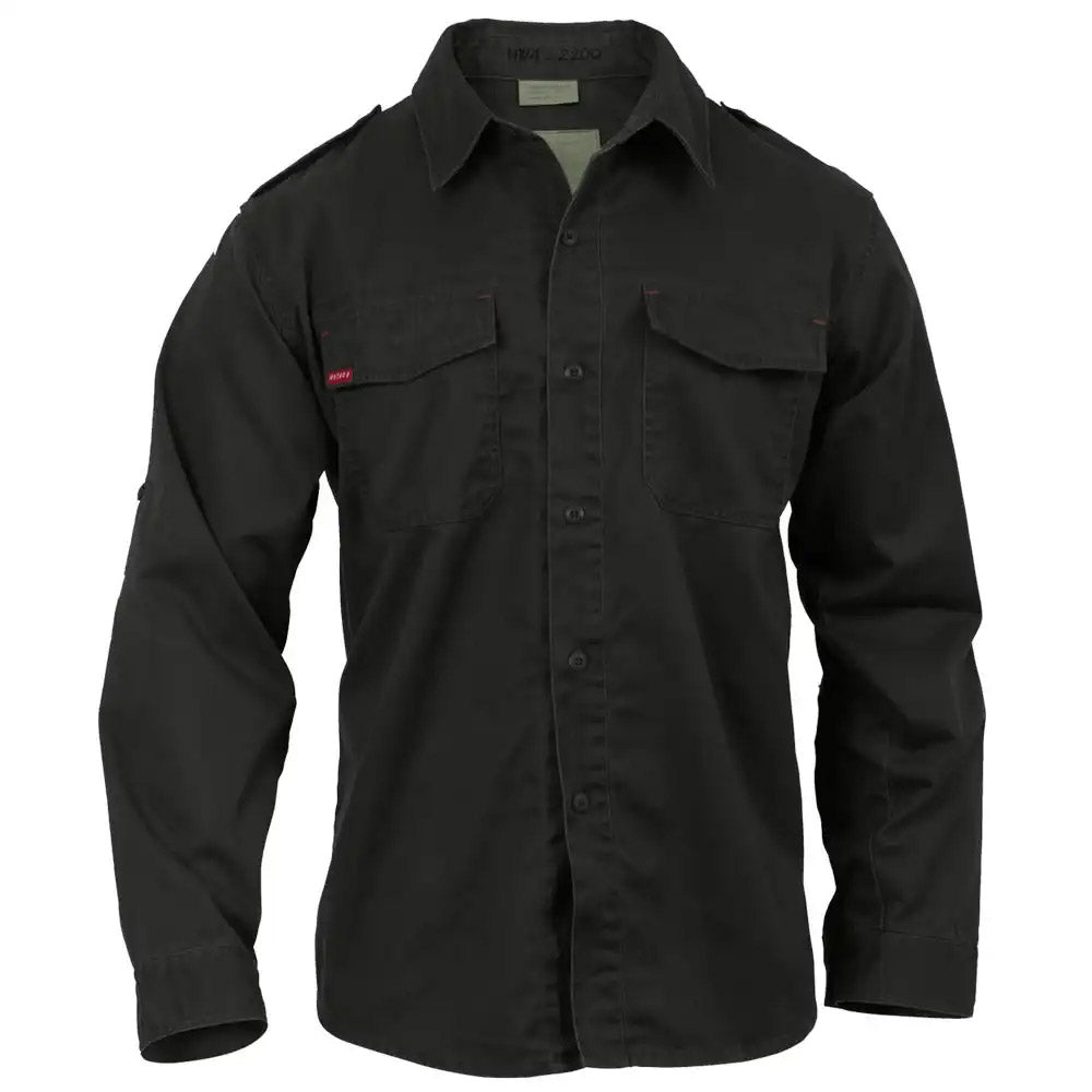 Vintage Black Long Sleeve Army Style Shirt