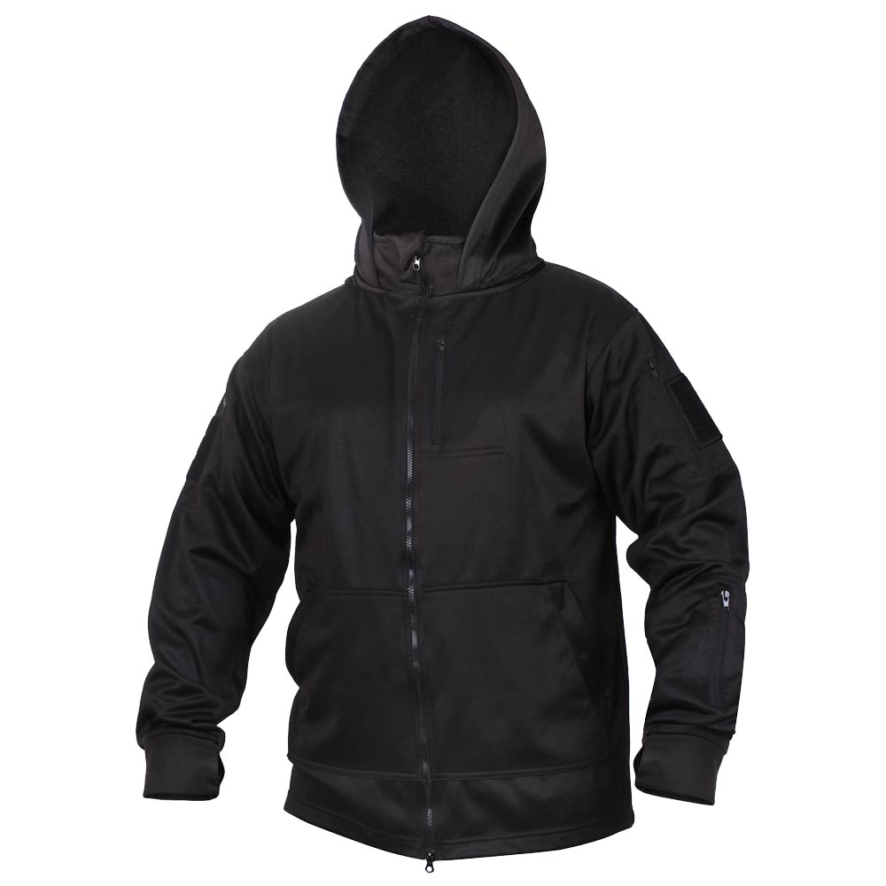 Black Tactical Performance Zip-Up Hoodie