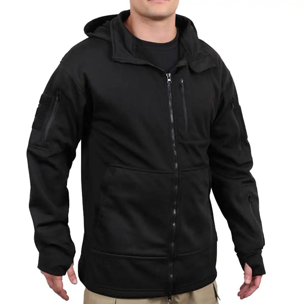 Black Tactical Performance Zip-Up Hoodie