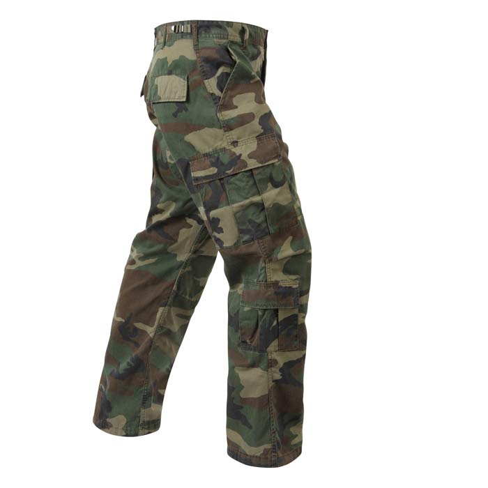 Vintage Woodland Camo Paratrooper Cargo Pants