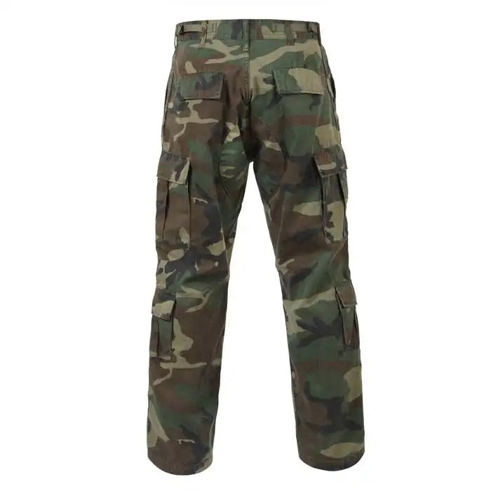 Vintage Woodland Camo Paratrooper Cargo Pants