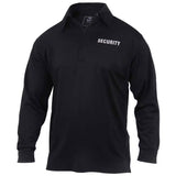 Security Black Moisture Wicking Long Sleeve Polo Shirt