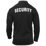 Security Black Moisture Wicking Long Sleeve Polo Shirt