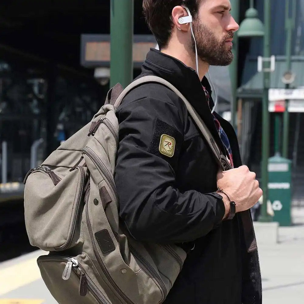 Vintage Military Style Canvas Briefcase Backpack