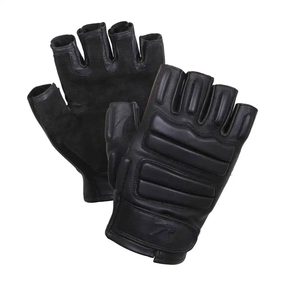 Fingerless Leather Padded Tactical Gloves