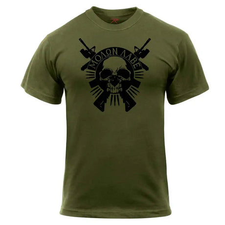 Olive Drab Molon Labe Skull Military T-Shirt