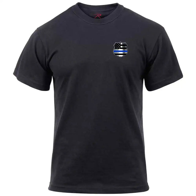 Men's Thin Blue Line Shield & Flag Police T-Shirt