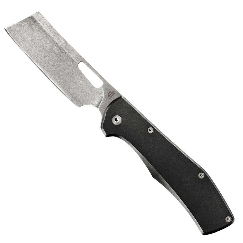 Gerber Flatiron Black Aluminum Cleaver Folding Knife