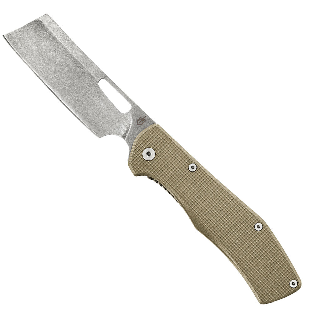 Gerber Flatiron Desert Tan G10 Cleaver Folding Knife