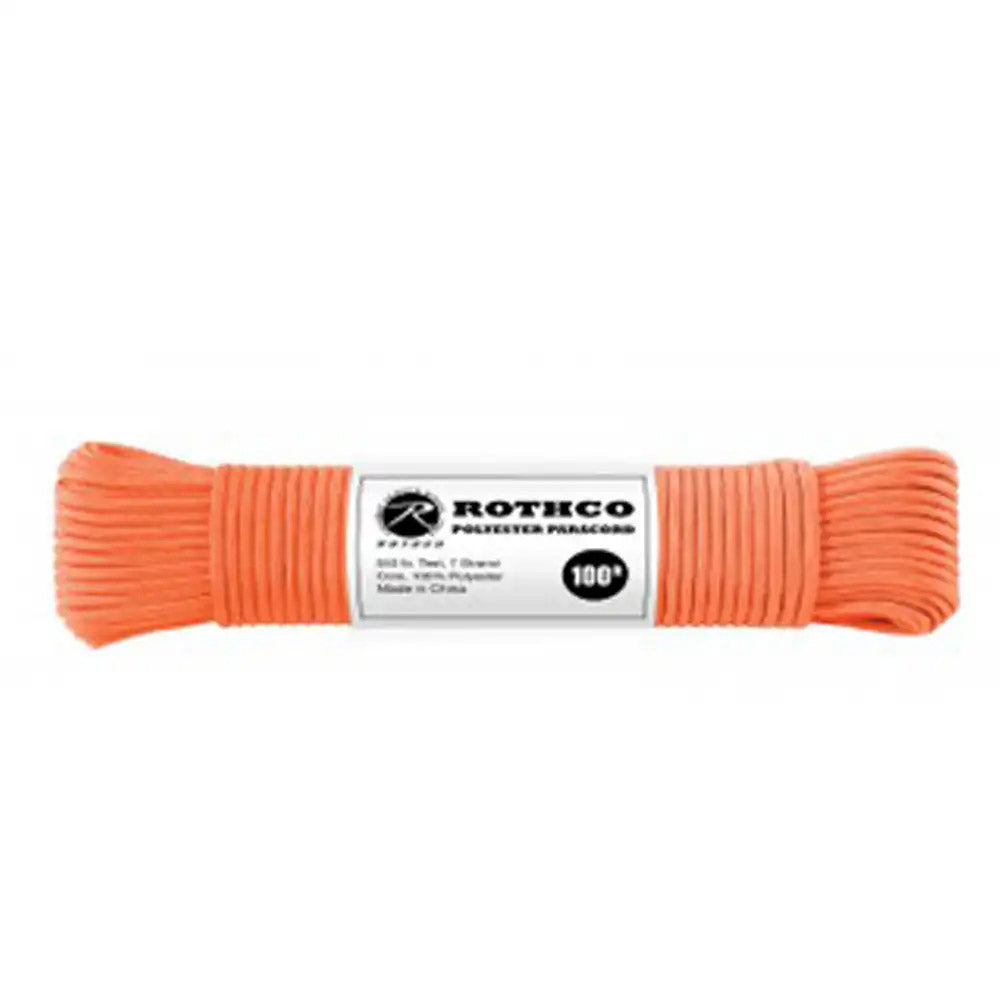 Enhanced Safety Orange Polyester Paracord - 100 Feet