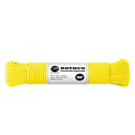 Enhanced Safety Yellow Polyester Paracord - 100 Feet