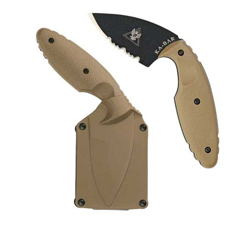 Ka-Bar Coyote Brown TDI Law Enforcement Half Serrated Knife - 1477CB