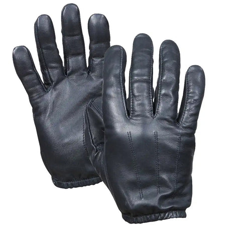 Black Leather Police Search Gloves