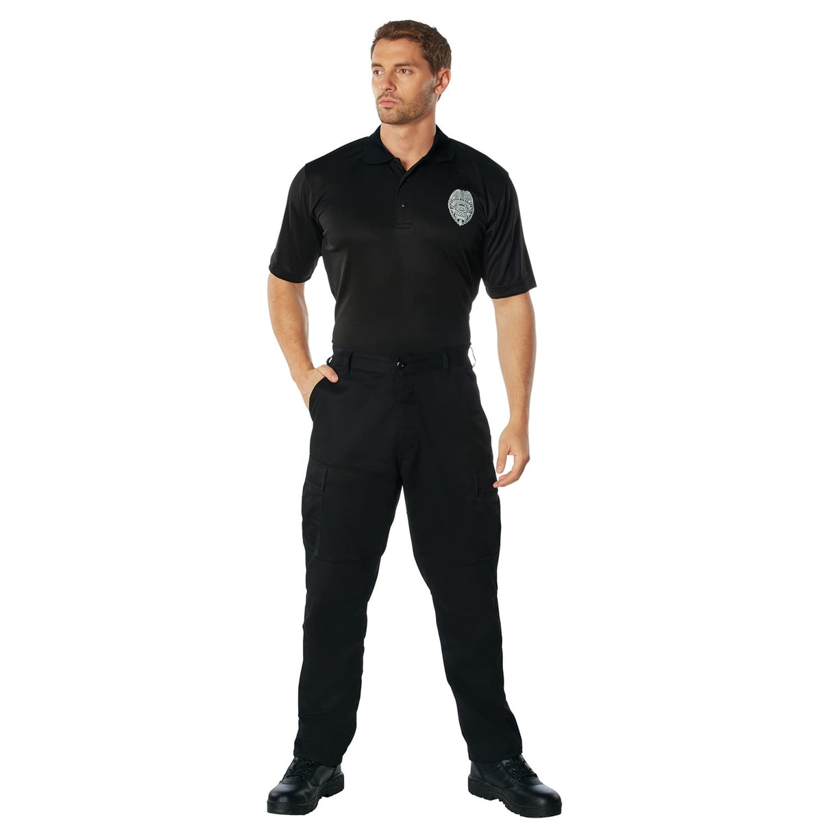 Security Moisture Wicking Polo Shirt with Badge